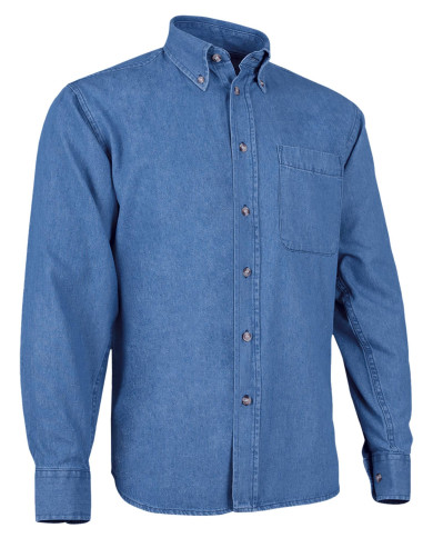 Camisa M/L LION azul denim
