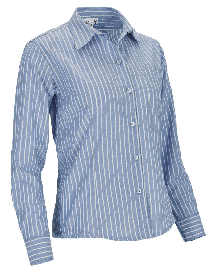 Camisa a rayas M/L Mujer CORPORATION blanco-azul celeste