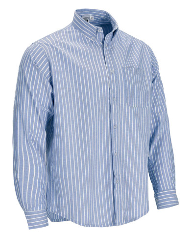Camisa a rayas M/L AGENCY blanco-azul celeste