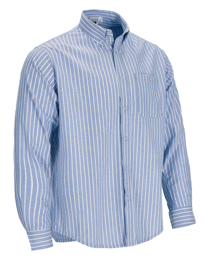 Camisa a rayas M/L AGENCY blanco-azul celeste