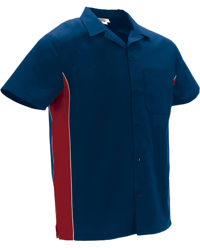 Camisa M/C TRACER azul marino orión-azul royal-blanco