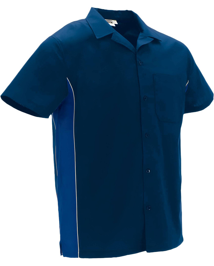 Camisa M/C TRACER azul marino orión-azul royal-blanco