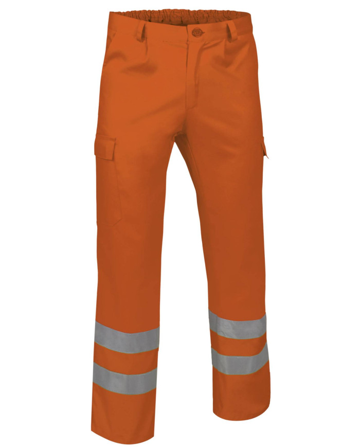 Pantalón A.V. TRAIN naranja flúor-azul marino orión