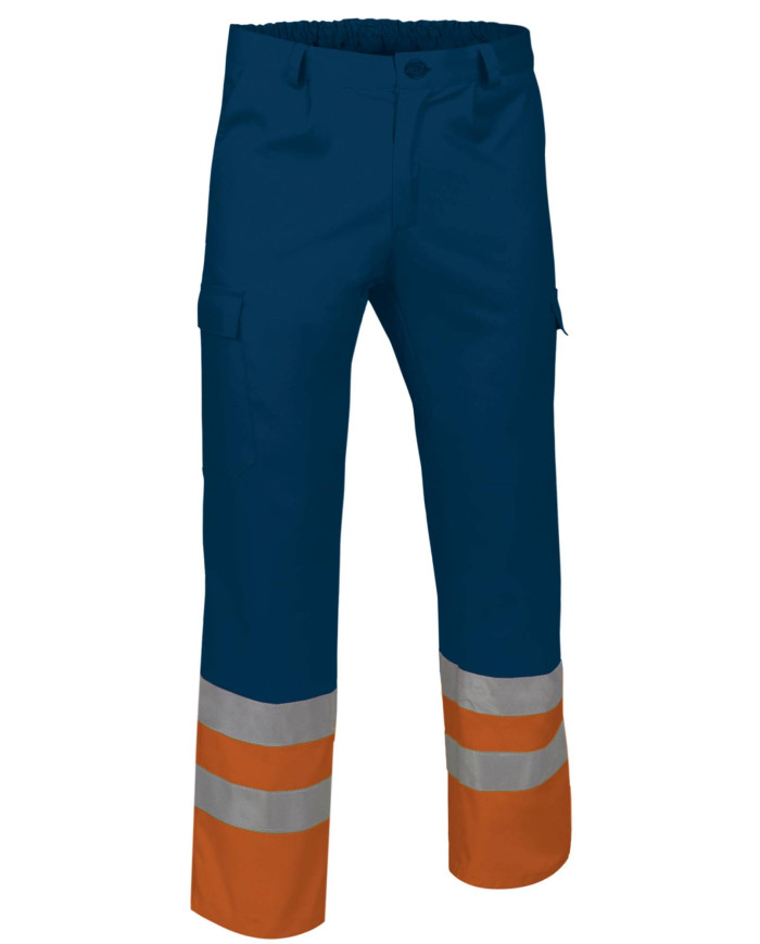 Pantalón A.V. TRAIN naranja flúor-azul marino orión