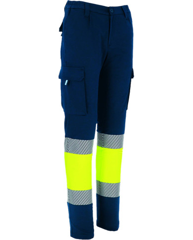 Pantalón A.V. BRUCE naranja flúor-azul marino orión