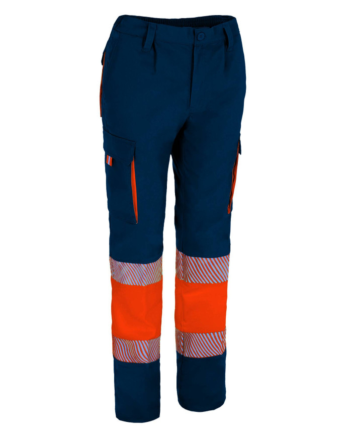 Pantalón A.V. ABERDEEN naranja flúor-azul marino orión