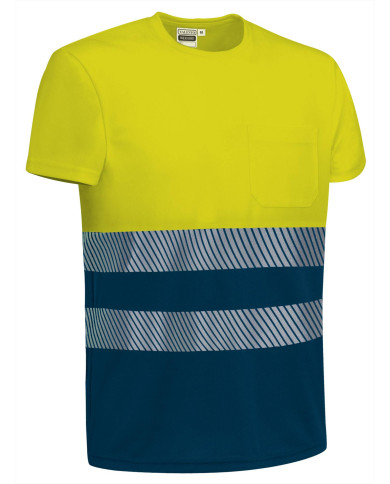 Camiseta A.V. M/C WEXFORD naranja flúor-azul marino orión