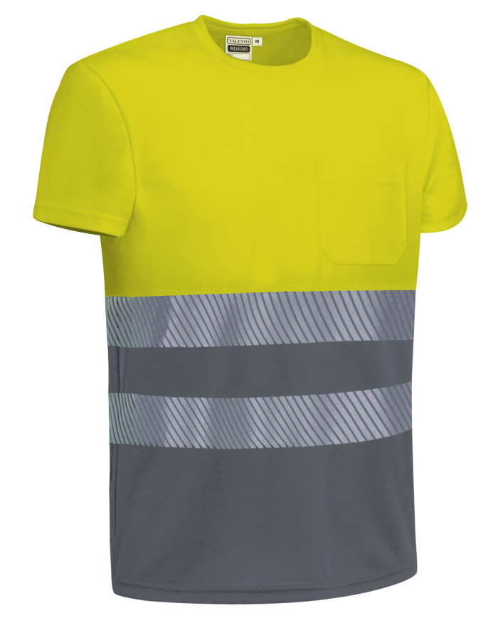 Camiseta A.V. M/C WEXFORD naranja flúor-azul marino orión