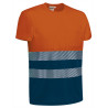 Camiseta A.V. M/C WEXFORD naranja flúor-azul marino orión