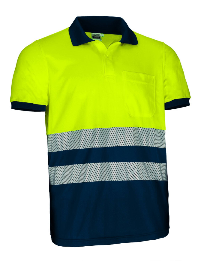 Polo A.V. M/C THURSO naranja flúor-azul marino orión