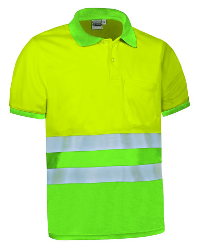Polo A.V. M/C DELAWARE naranja fluor-gris carbon