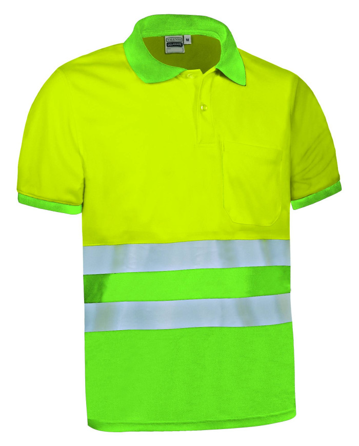 Polo A.V. M/C DELAWARE naranja fluor-gris carbon