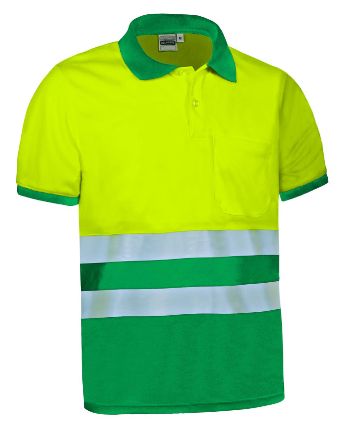 Polo A.V. M/C DELAWARE naranja fluor-gris carbon