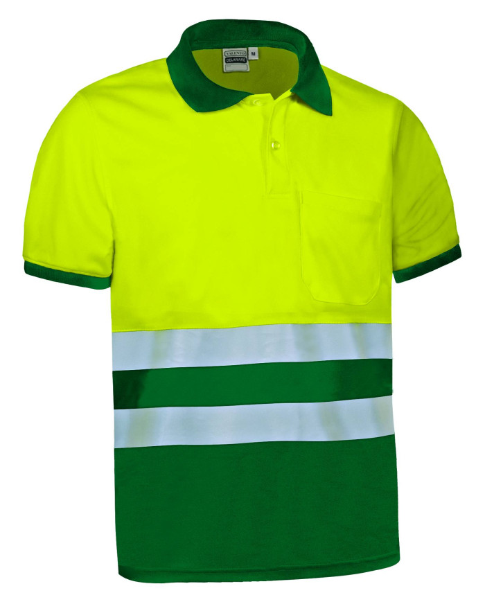 Polo A.V. M/C DELAWARE naranja fluor-gris carbon