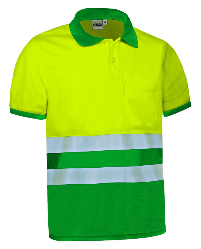 Polo A.V. M/C DELAWARE naranja fluor-gris carbon