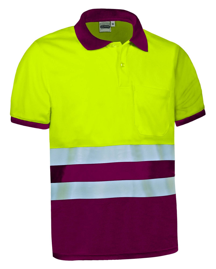Polo A.V. M/C DELAWARE naranja fluor-gris carbon