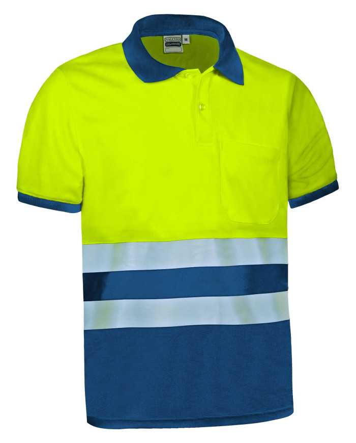 Polo A.V. M/C DELAWARE naranja fluor-gris carbon