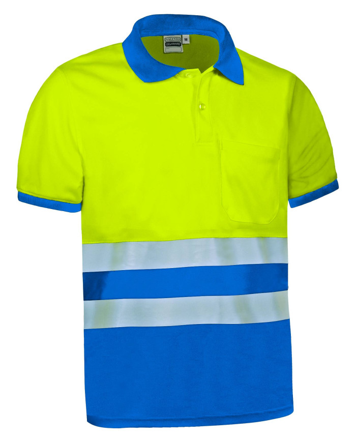 Polo A.V. M/C DELAWARE naranja fluor-gris carbon