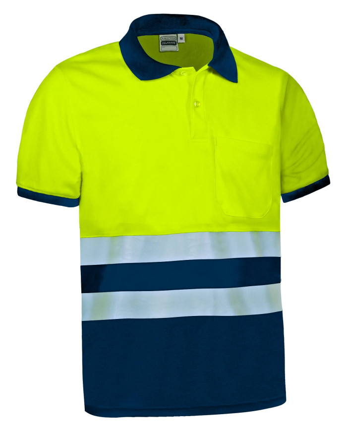Polo A.V. M/C DELAWARE naranja fluor-gris carbon
