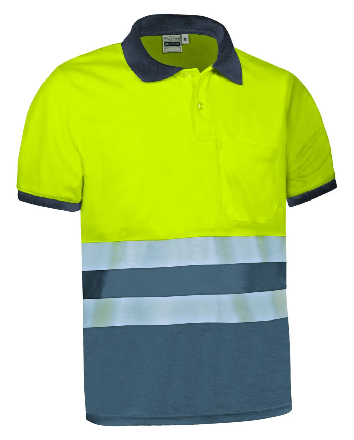 Polo A.V. M/C DELAWARE naranja fluor-gris carbon