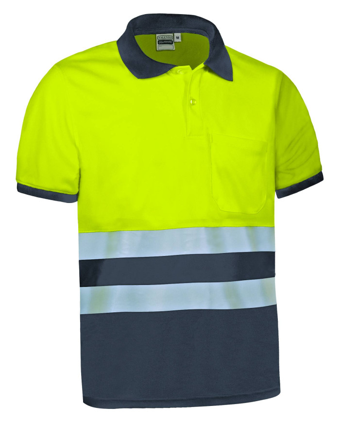 Polo A.V. M/C DELAWARE naranja fluor-gris carbon