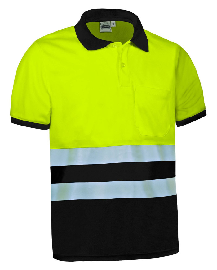 Polo A.V. M/C DELAWARE naranja fluor-gris carbon