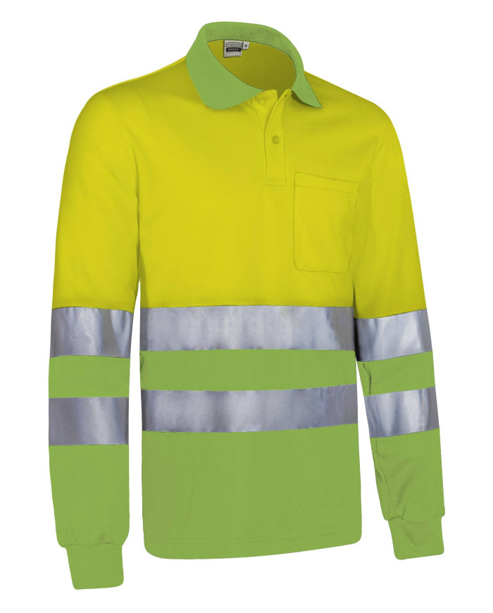 Polo A.V. M/L SNAKE naranja fluor-gris carbon