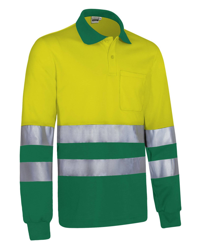 Polo A.V. M/L SNAKE naranja fluor-gris carbon