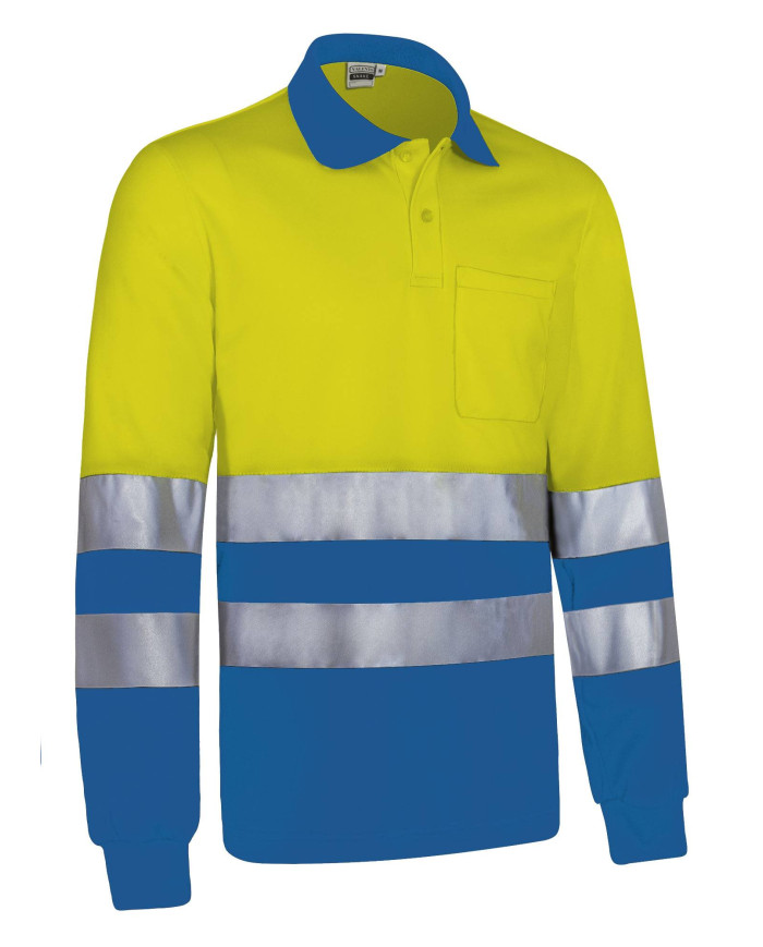Polo A.V. M/L SNAKE naranja fluor-gris carbon