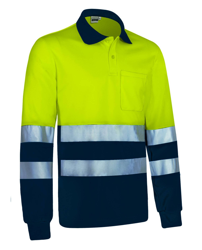 Polo A.V. M/L SNAKE naranja fluor-gris carbon