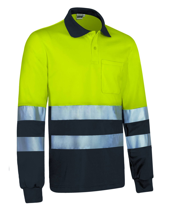 Polo A.V. M/L SNAKE naranja fluor-gris carbon