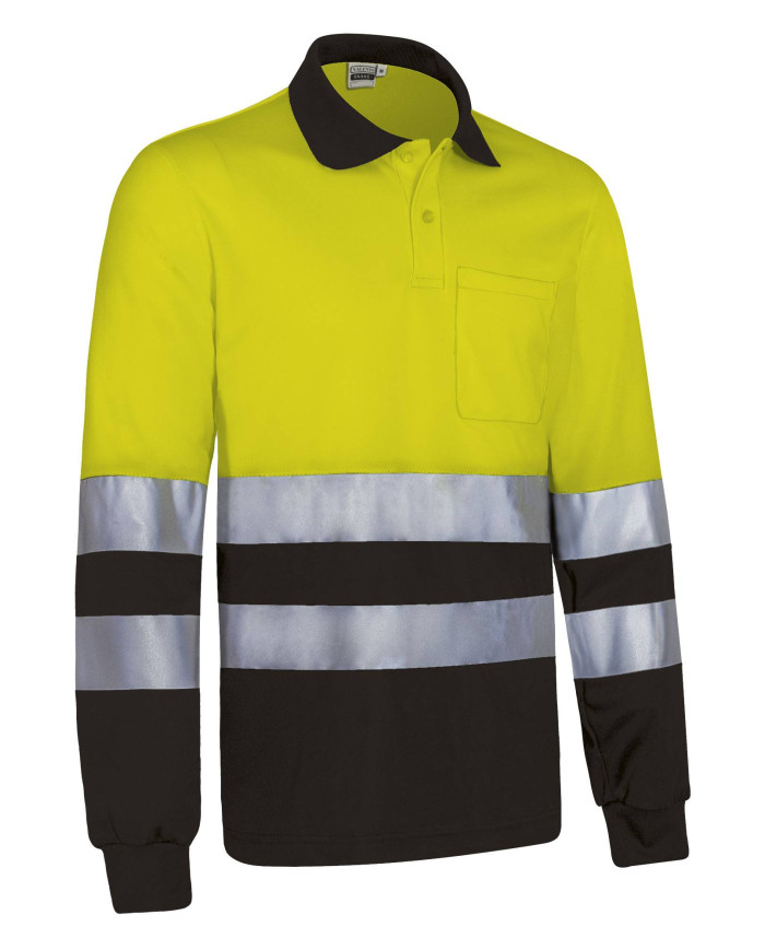 Polo A.V. M/L SNAKE naranja fluor-gris carbon