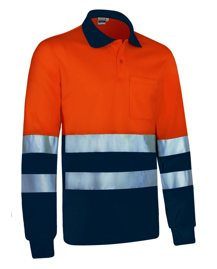 Polo A.V. M/L SNAKE naranja fluor-gris carbon