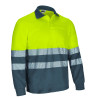 Polo A.V. M/L ALBURY naranja flúor-azul marino orión