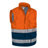 Chaleco A.V. BERGEN naranja flúor-azul marino orión