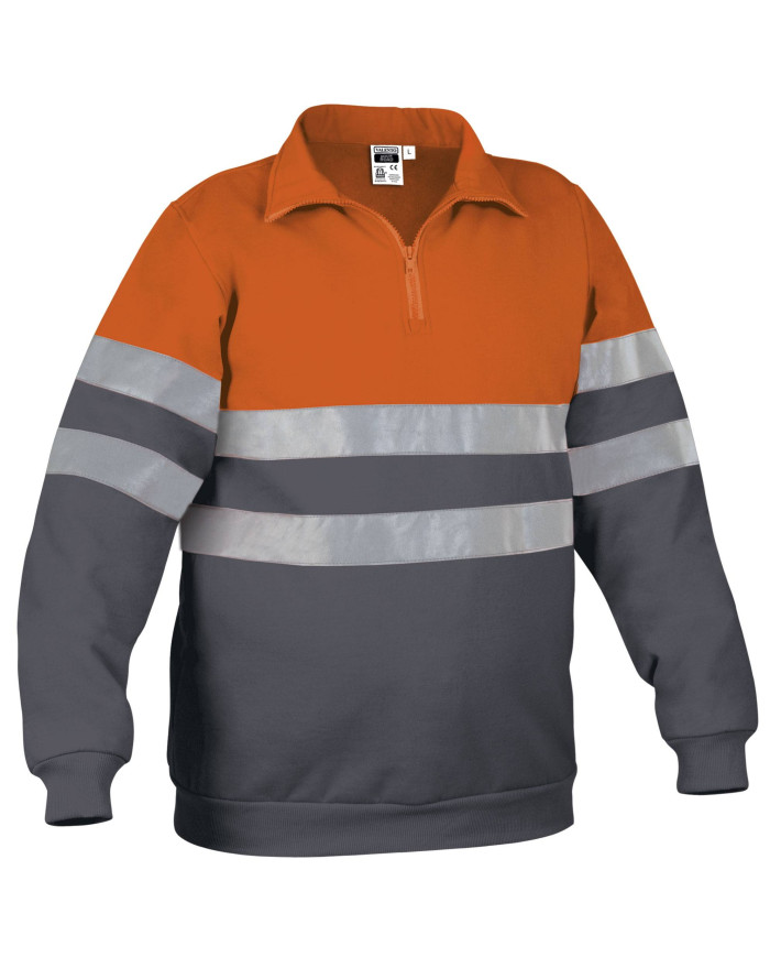 Sudadera A.V. ROAD naranja fluor-gris carbon