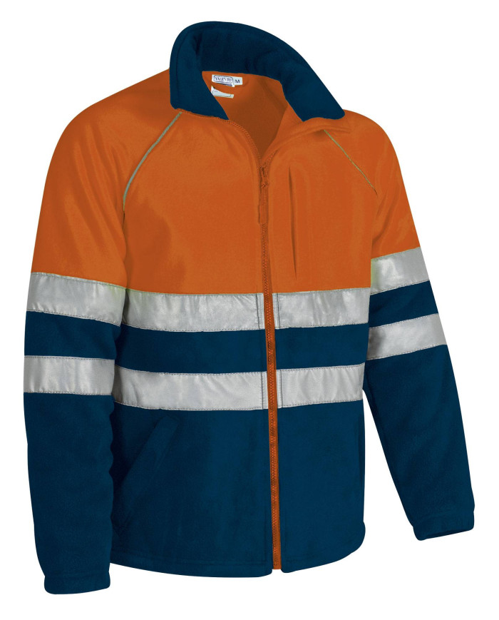 Forro polar A.V. ANETO naranja flúor-azul marino orión