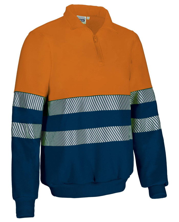Sudadera A.V. STIRLING naranja flúor-azul marino orión