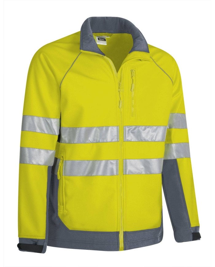 Chaqueta softshell A.V. TACOMA naranja flúor-azul marino orión