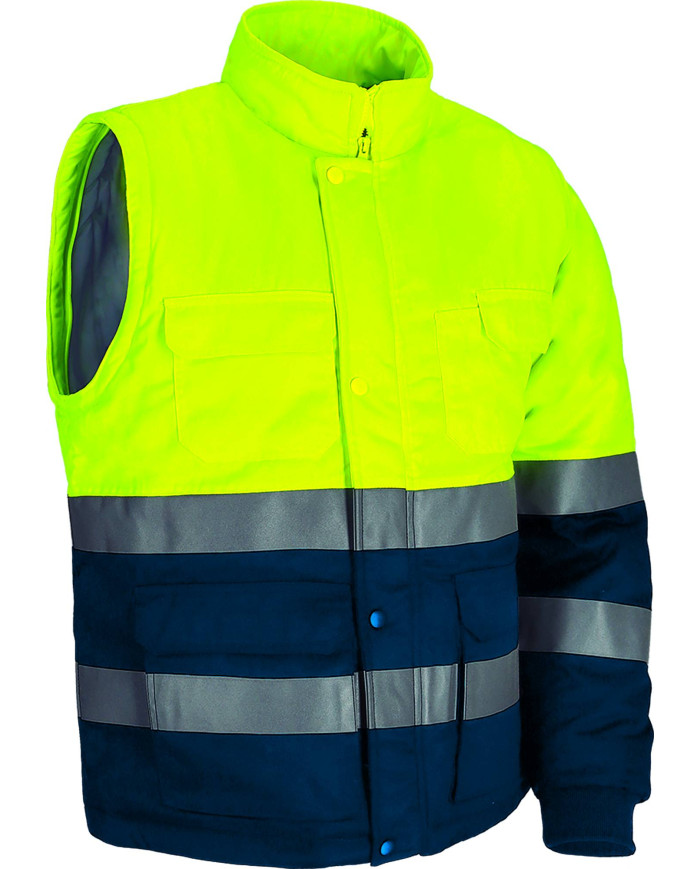Chaqueta desmontable A.V. SEQUOIA naranja flúor-azul marino orión