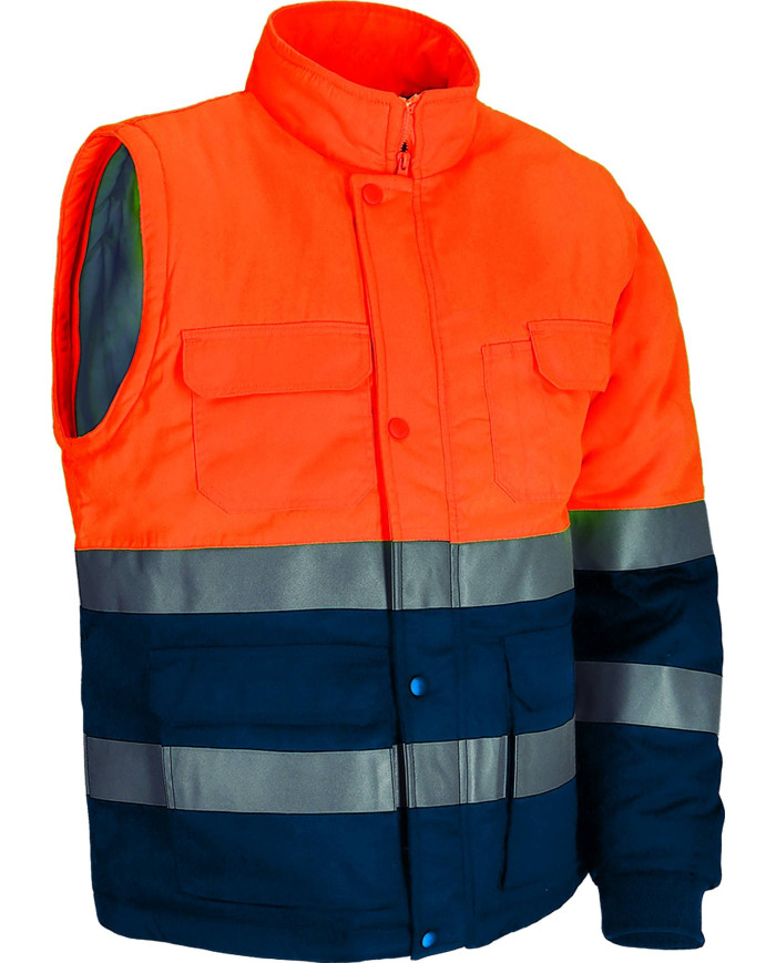 Chaqueta desmontable A.V. SEQUOIA naranja flúor-azul marino orión