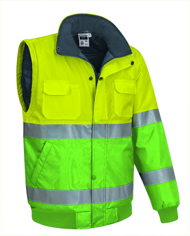 Chaqueta desmontable A.V. DONEGAL naranja fluor-gris carbon