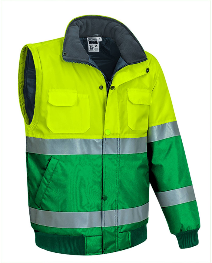 Chaqueta desmontable A.V. DONEGAL naranja fluor-gris carbon