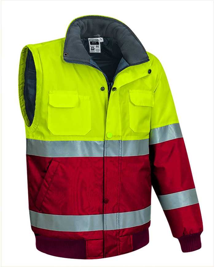 Chaqueta desmontable A.V. DONEGAL naranja fluor-gris carbon