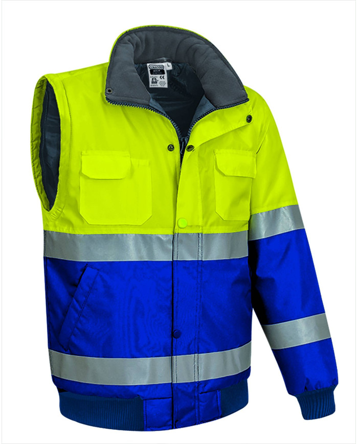 Chaqueta desmontable A.V. DONEGAL naranja fluor-gris carbon