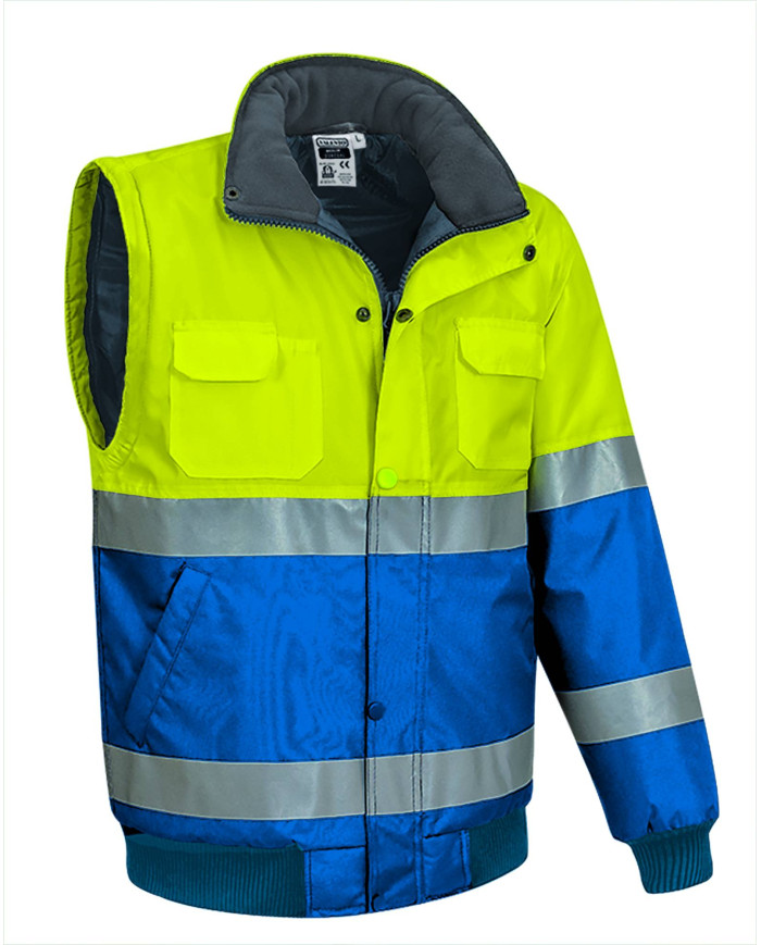 Chaqueta desmontable A.V. DONEGAL naranja fluor-gris carbon