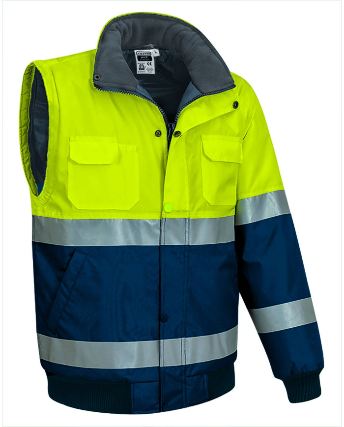 Chaqueta desmontable A.V. DONEGAL naranja fluor-gris carbon
