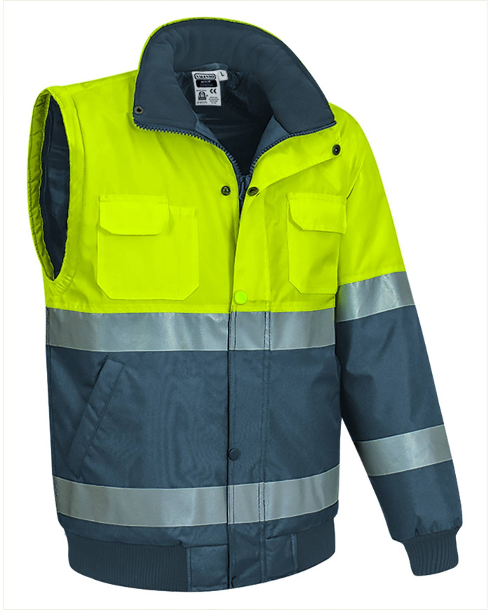 Chaqueta desmontable A.V. DONEGAL naranja fluor-gris carbon