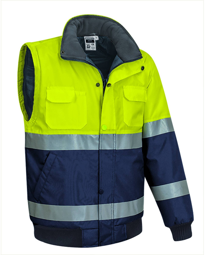 Chaqueta desmontable A.V. DONEGAL naranja fluor-gris carbon
