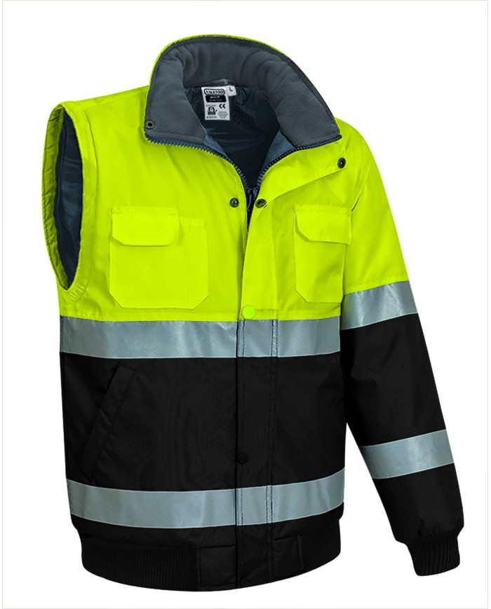Chaqueta desmontable A.V. DONEGAL naranja fluor-gris carbon